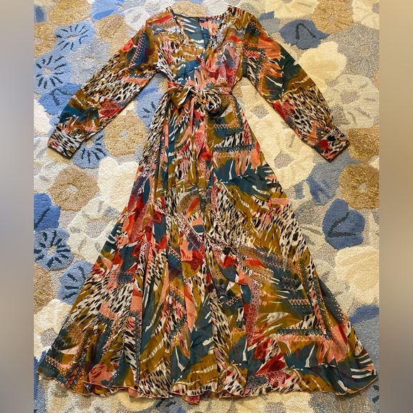 Spy Zone Exchange Long Sleeve In The Wild Flowing Chiffon Full A-line Ma… - Picture 3 of 8